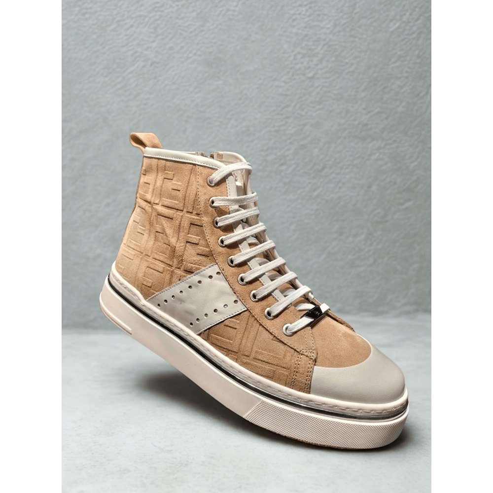 Luciano Bellini Deri Bot BC26903 - Krem - 41