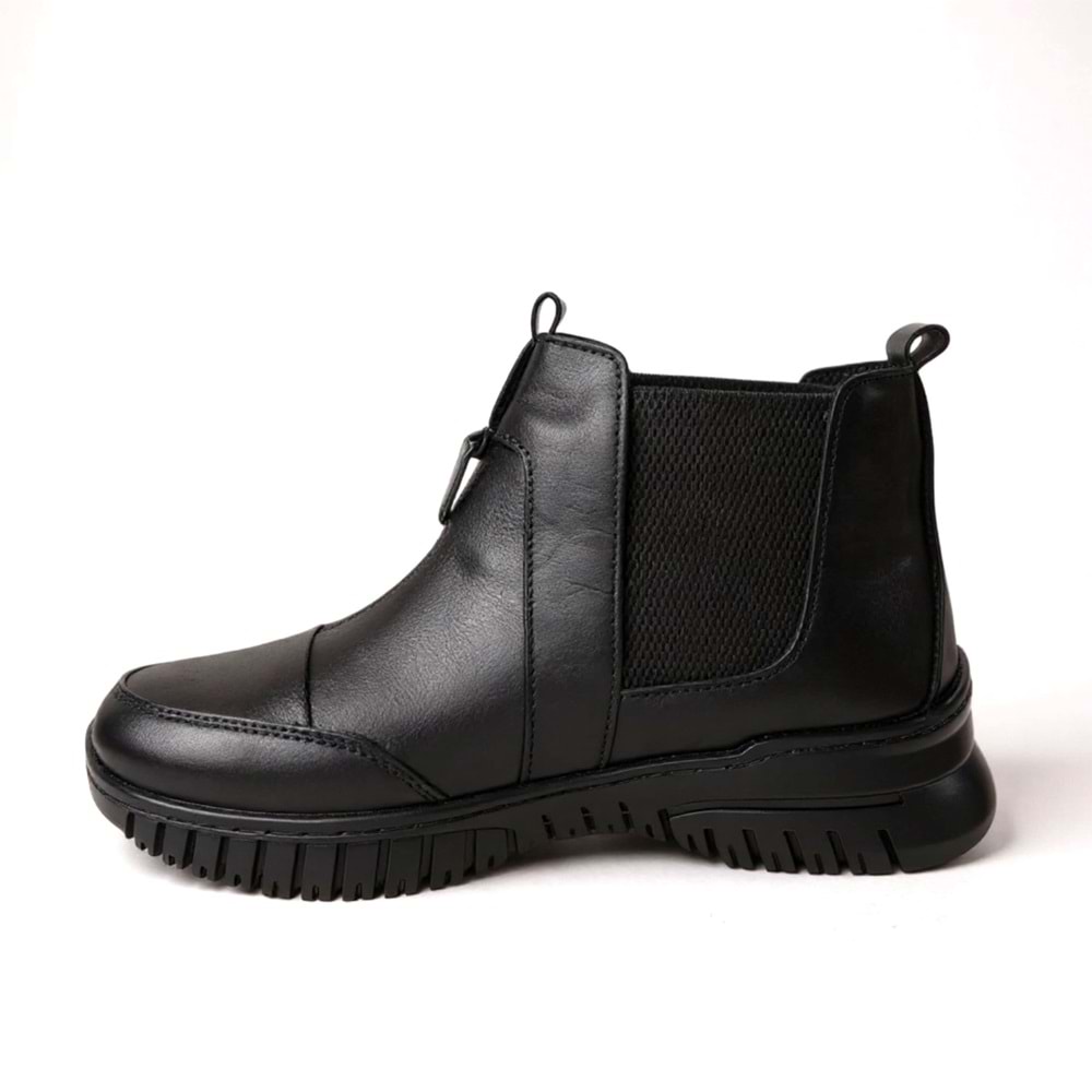 Kadın Deri Günlük Bot 1453 - Siyah - 38