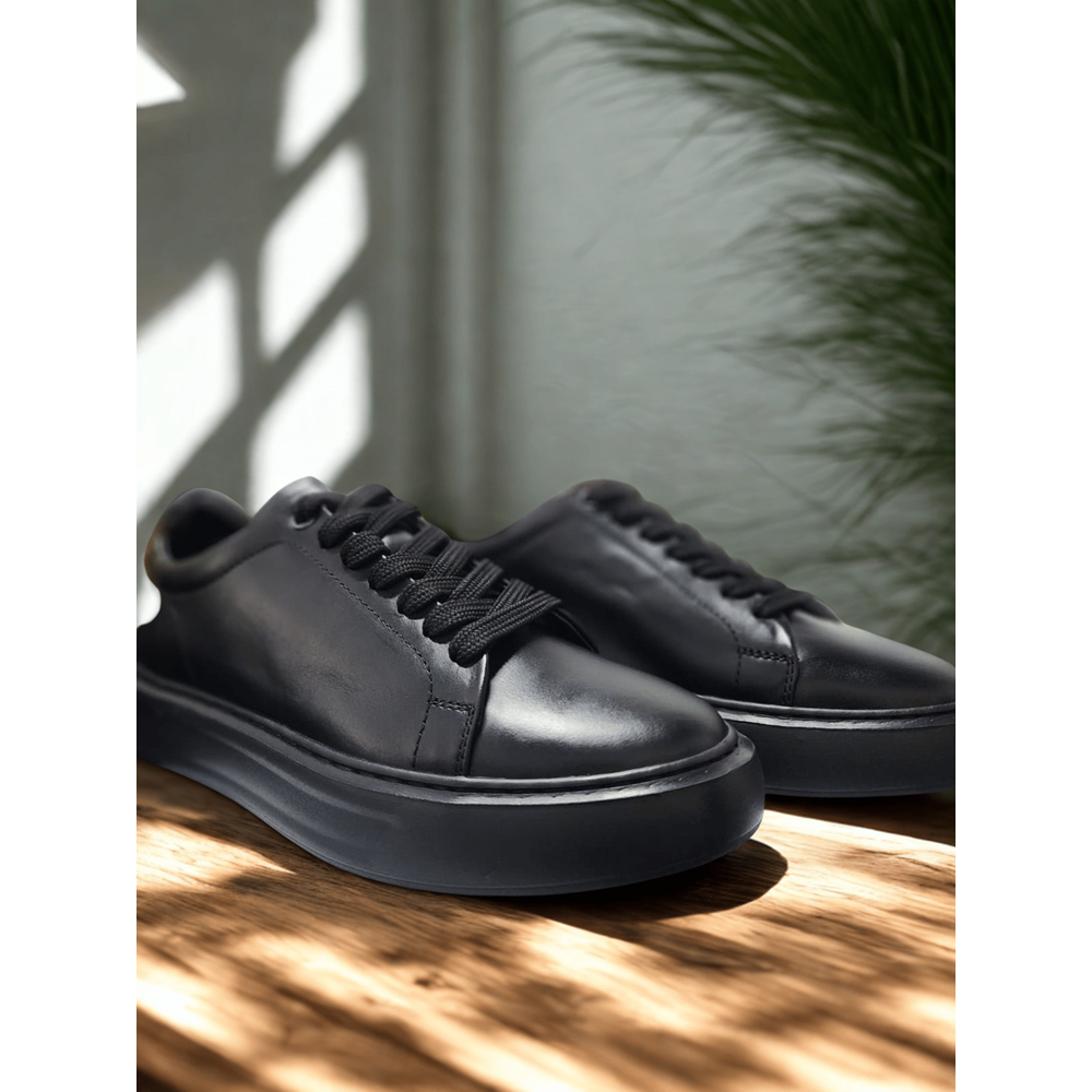 Erkek Deri Comfort Casual Ayakkabı 18661 - Siyah - 41