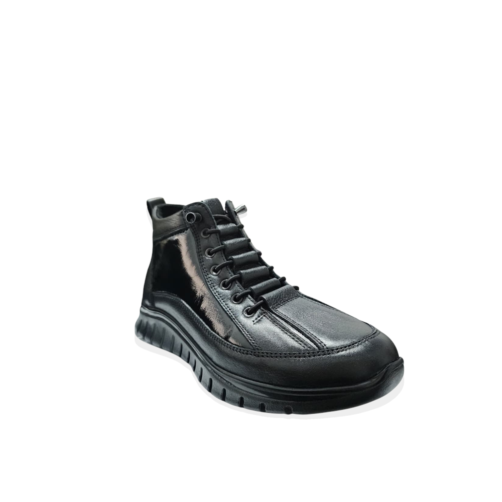 Kadın Deri Fermuarlı Casual Bot 1458 - Siyah - 37