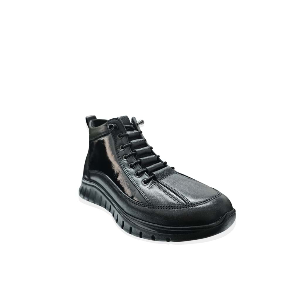 Kadın Deri Fermuarlı Casual Bot 1458 - Siyah - 38