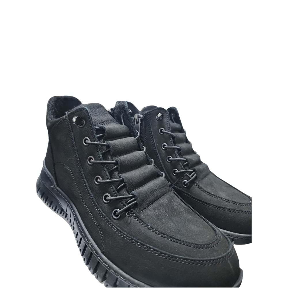 Kadın Deri Fermuarlı Casual Bot 1460 - Siyah - 37