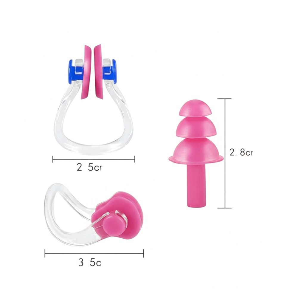Silikon Kulak Burun Tıkacı - Pembe - STANDART