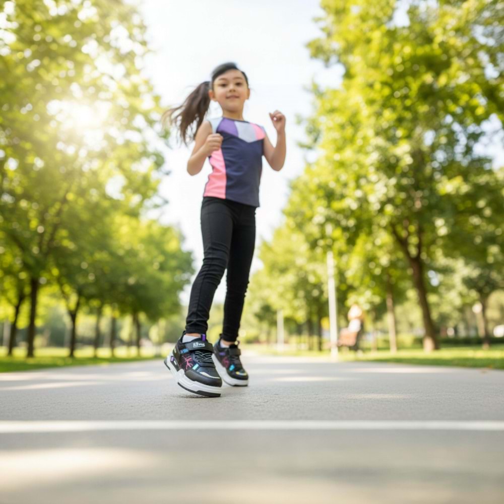 Çocuk Spor Ayakkabı Işıklı 3523 - Siyah - 26