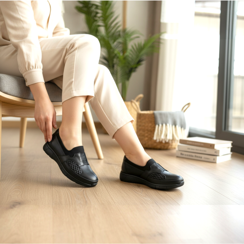 Kadın Deri Comfort Ayakkabı 4217 - Siyah - 41