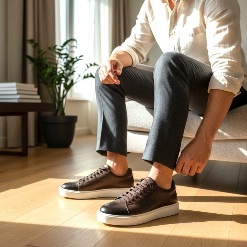 Erkek Deri Casual Ayakkabı L4247K - Kahve - 41