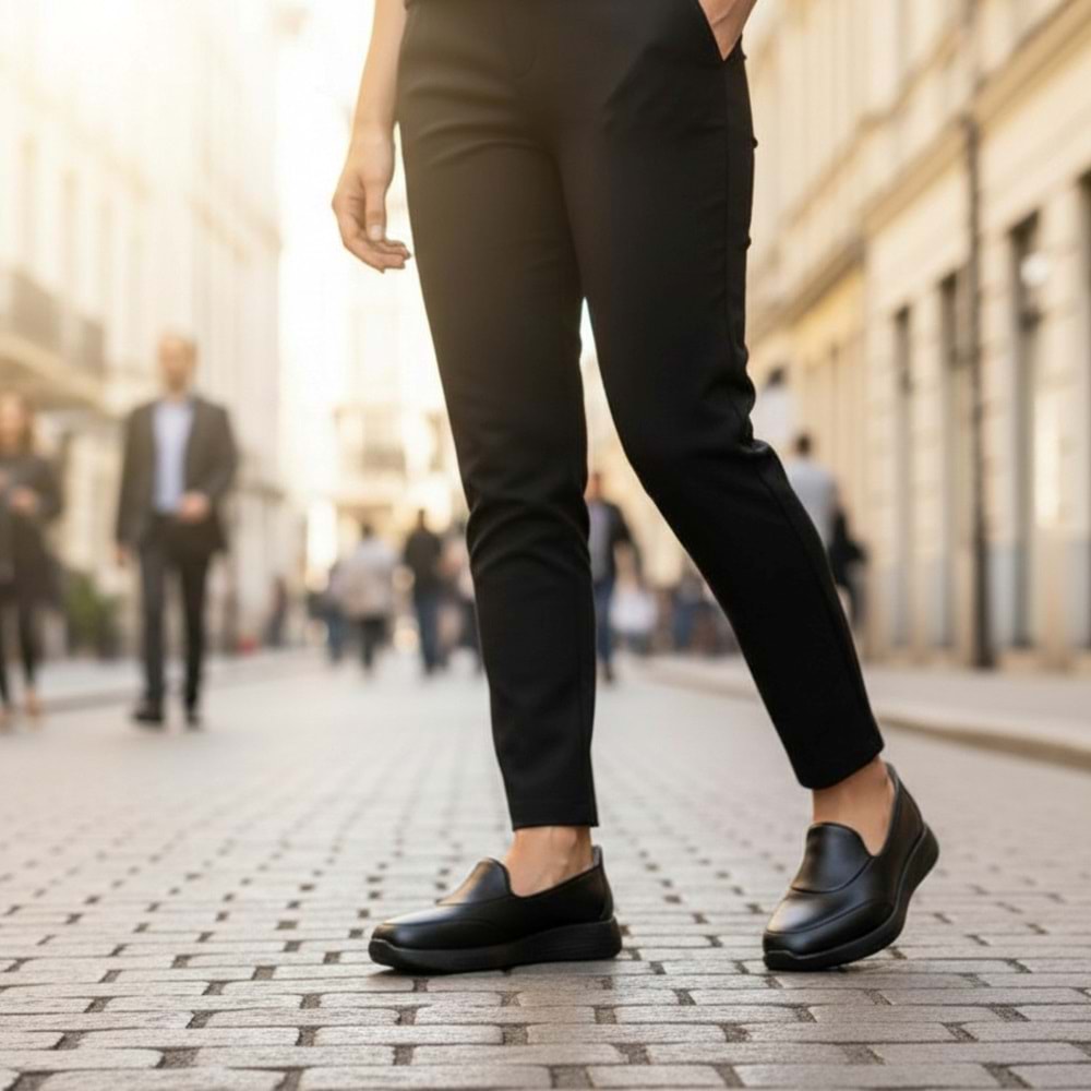 Kadın Deri Comfort Günlük Ayakkabı T4218 - Siyah - 38