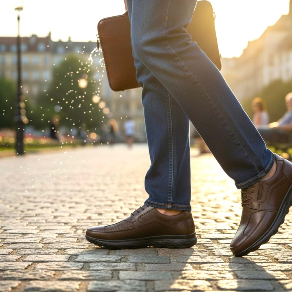 Erkek Deri Full Comfort Günlük Ayakkabı K572 - Kahve - 42