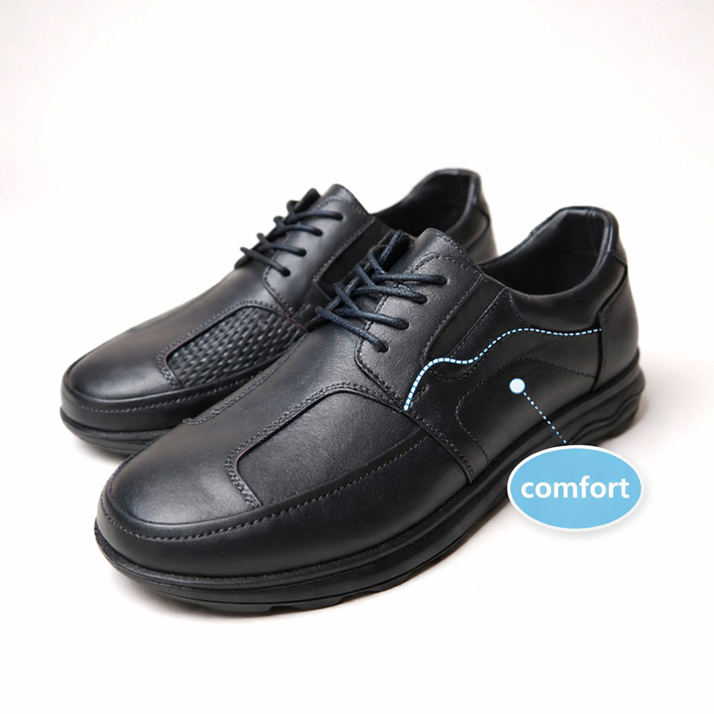 Erkek Deri Full Comfort Günlük Ayakkabı S572 - Siyah - 43