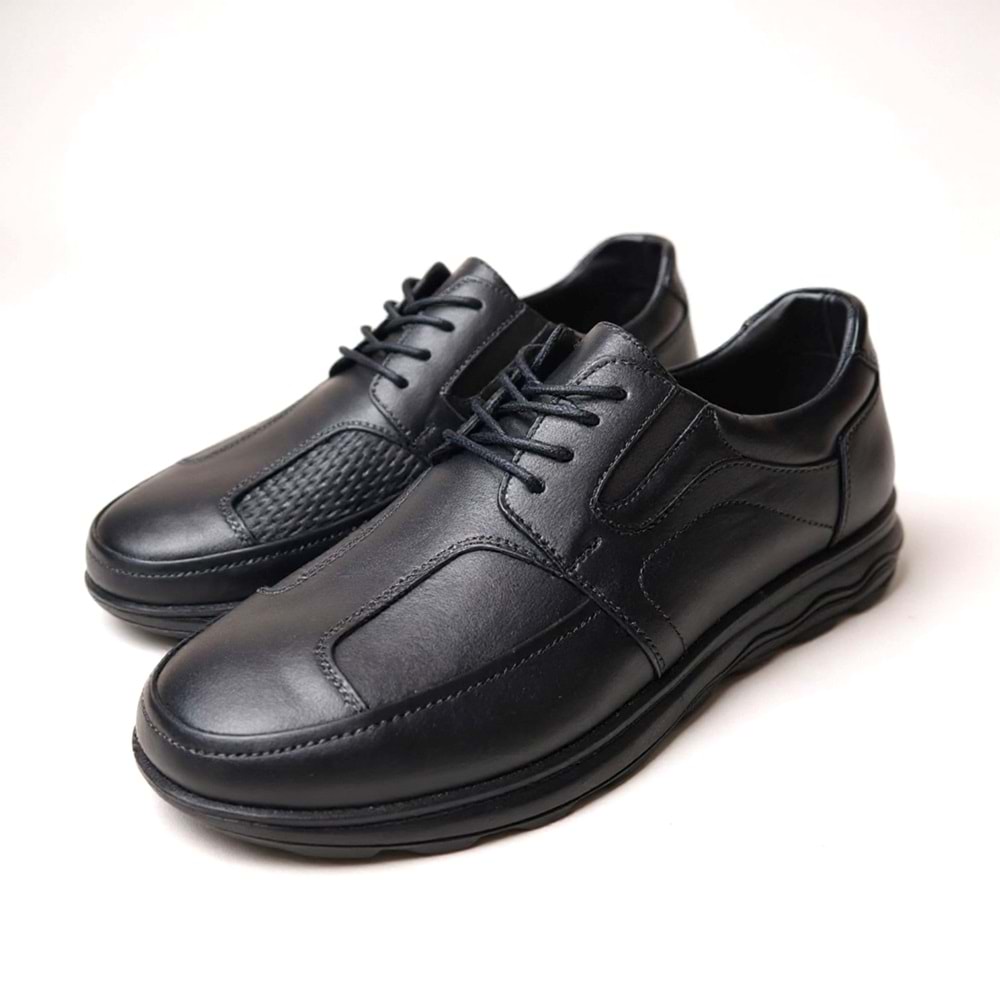 Erkek Deri Full Comfort Günlük Ayakkabı S572 - Siyah - 43