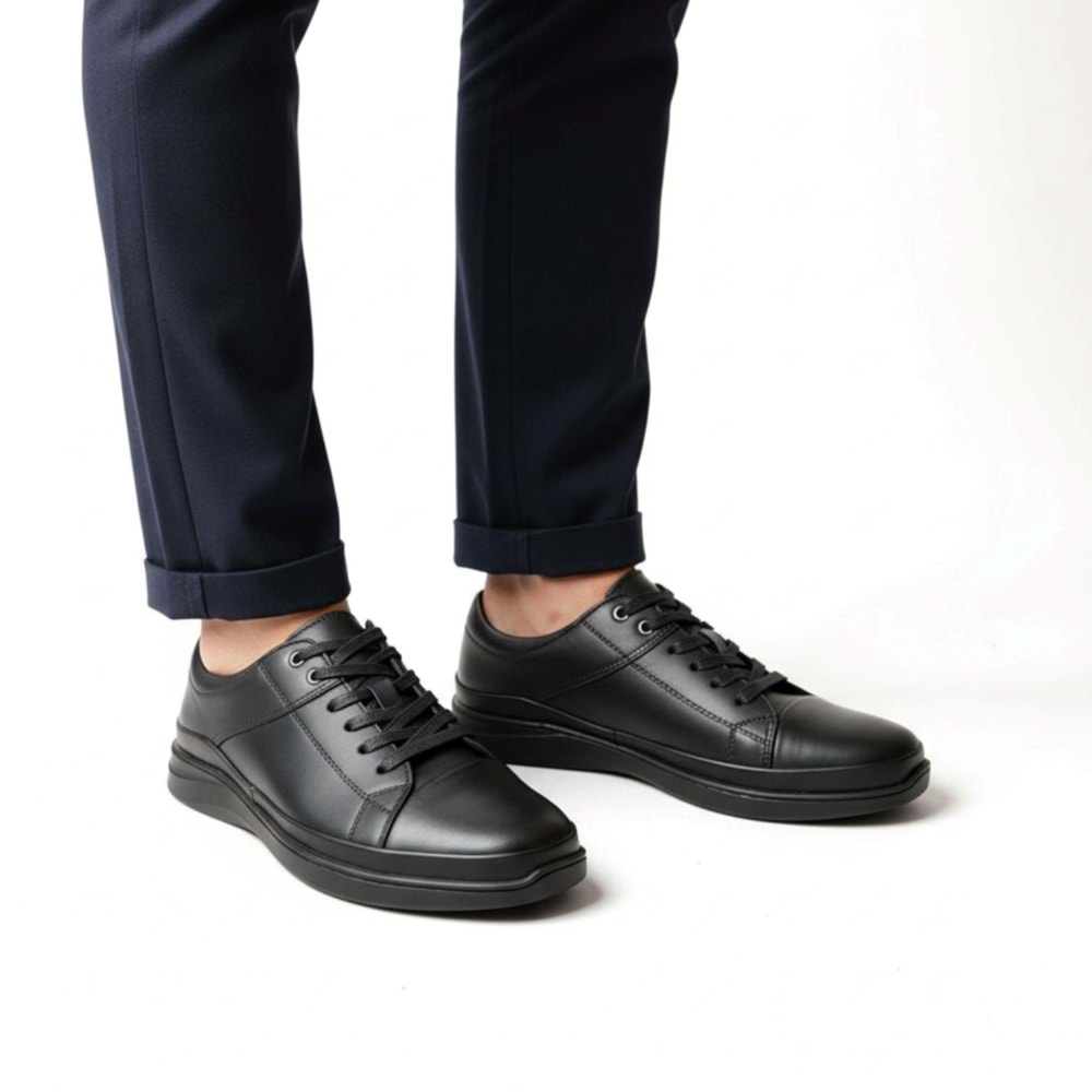 Erkek Deri Günlük Ayakkabı 22585 - Siyah - 41