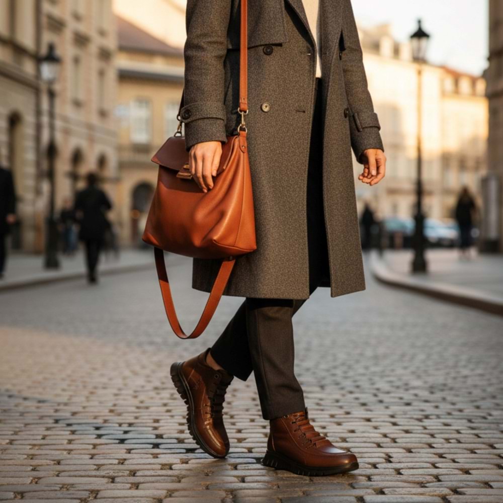 Kadın Deri Günlük Bot K1460 - Kahve - 38