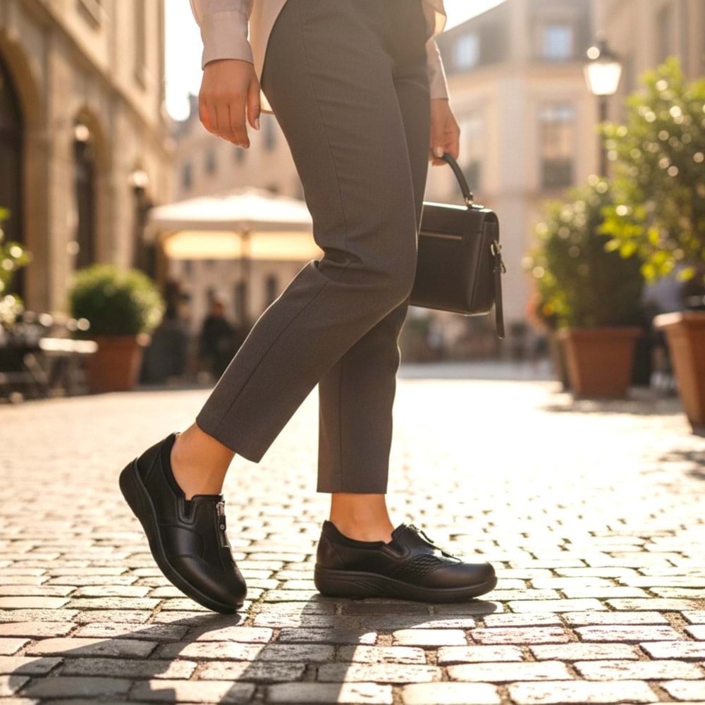 Comfort Kadın Deri Günlük Ayakkabı 4213 - Siyah - 37