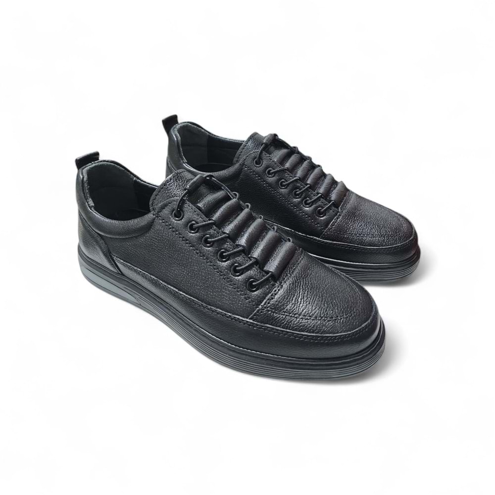 Erkek Deri Günlük Ayakkabı S5209 - Siyah - 41