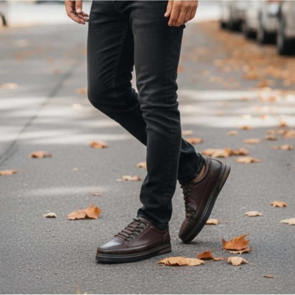 Erkek Deri Günlük Ayakkabı K5209 - Kahve - 42