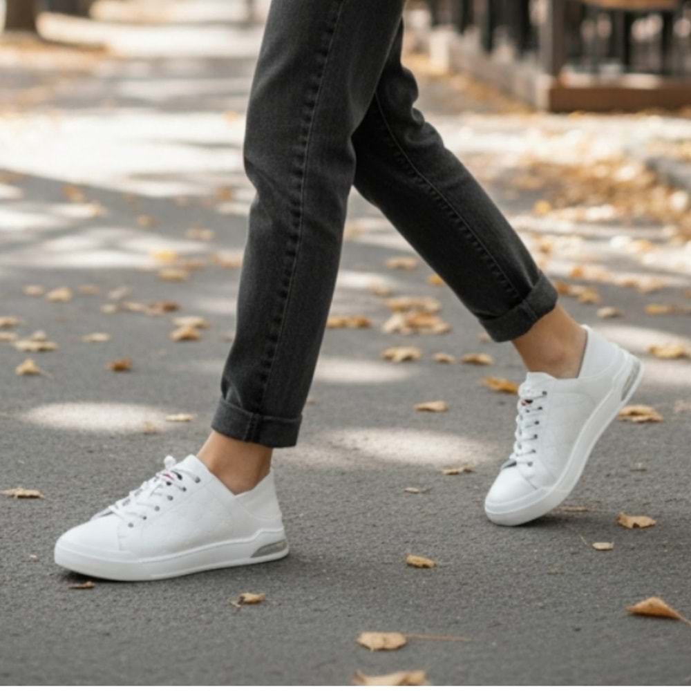 Erkek Deri Premium Casual Ayakkabı 15221042 - Beyaz - 40