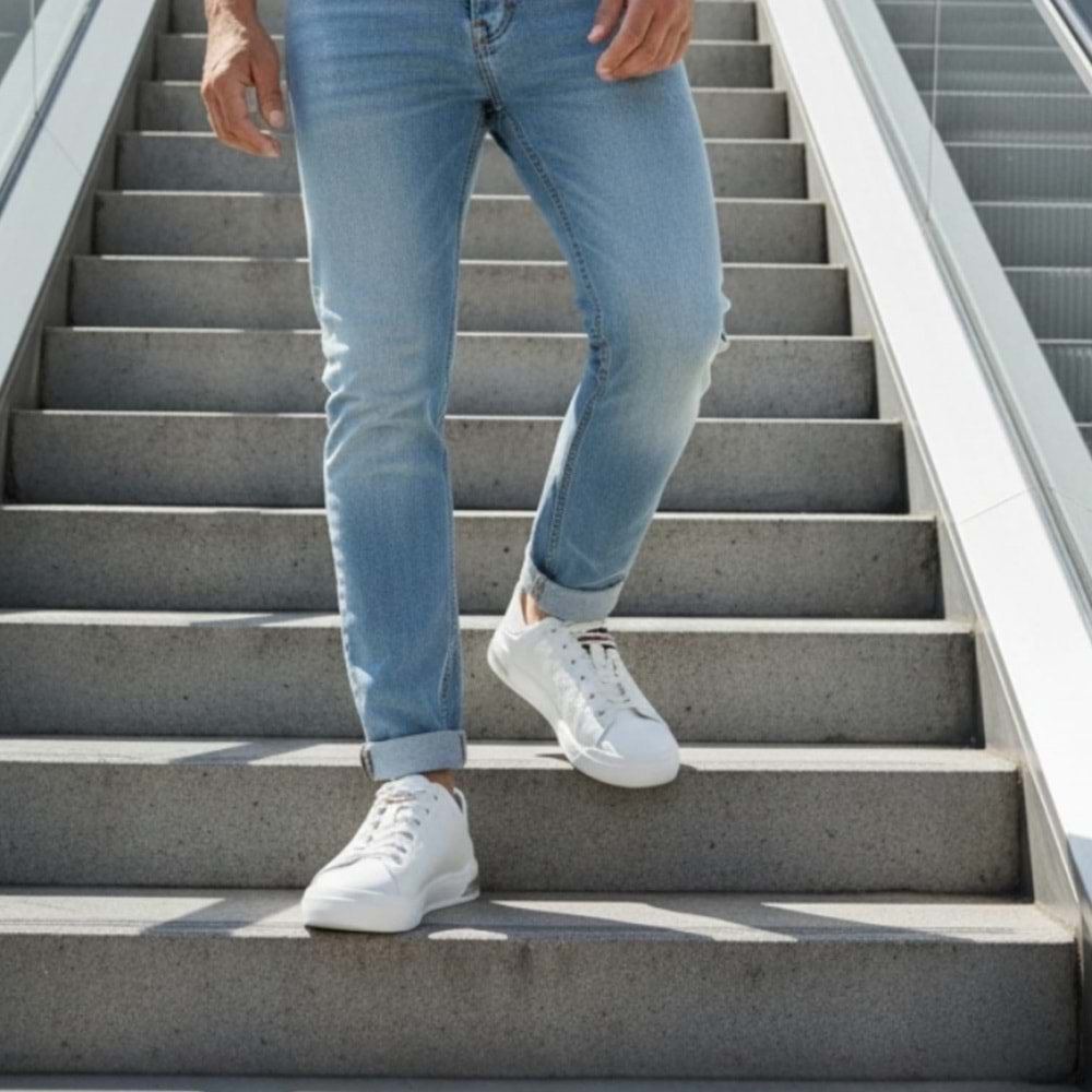 Erkek Deri Premium Casual Ayakkabı 15221042 - Beyaz - 43