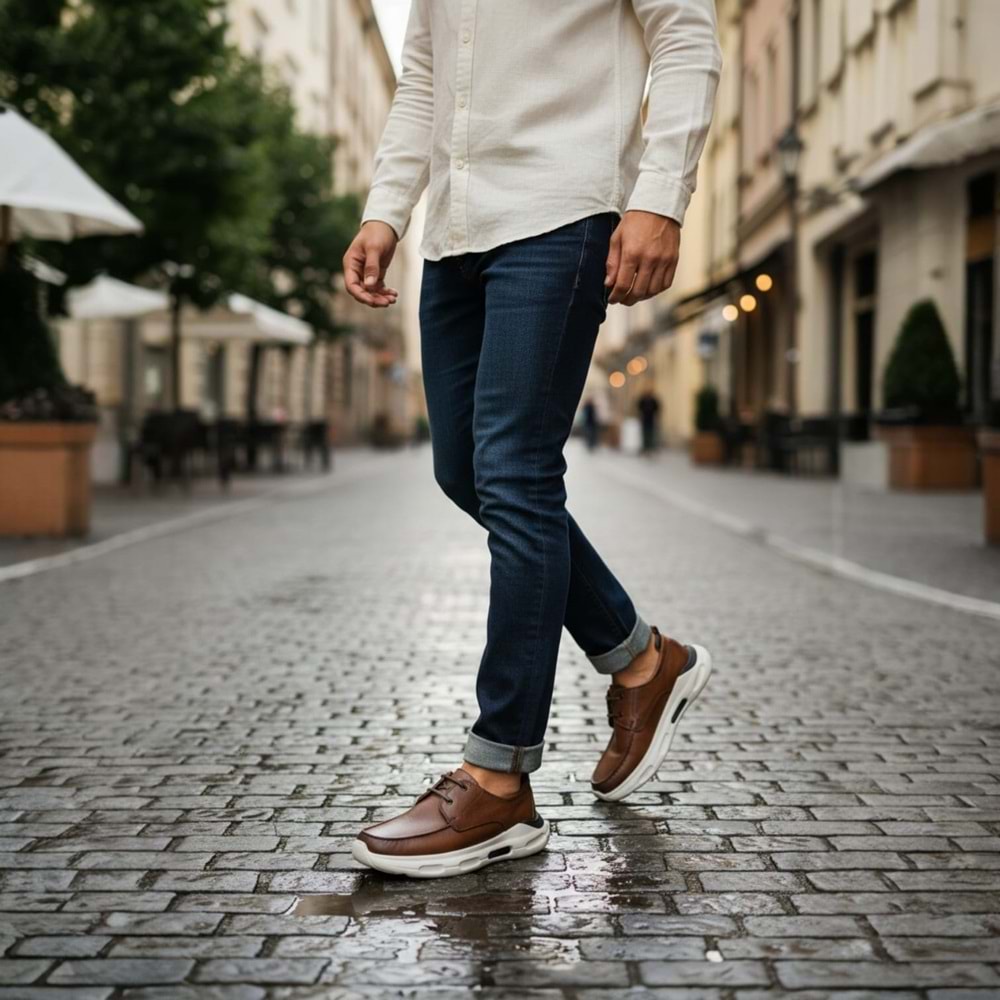 Erkek Deri Casual Günlük Ayakkabı 21395T - Taba - 42