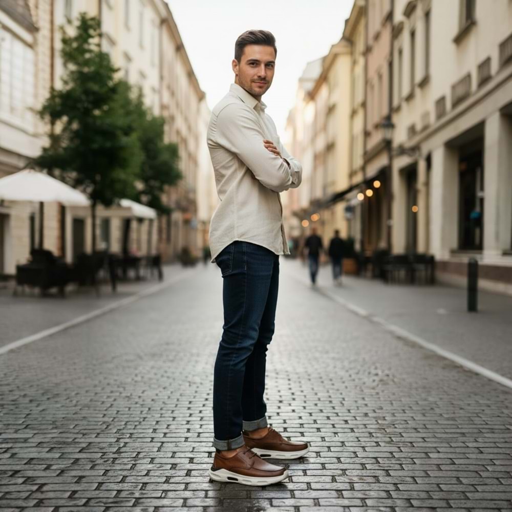 Erkek Deri Casual Günlük Ayakkabı 21395T - Taba - 42