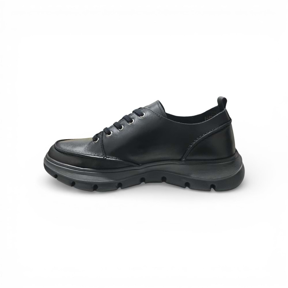 Erkek Deri Titreşim Destekli Comfort Günlük Ayakkabı 21027S - Siyah - 44