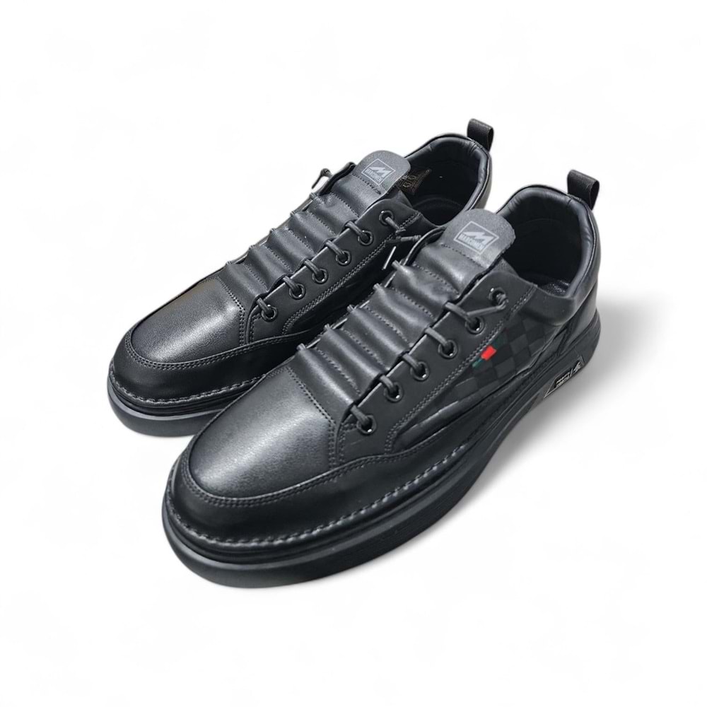 Erkek Deri Günlük Ayakkabı 19039S1 - Siyah - 45