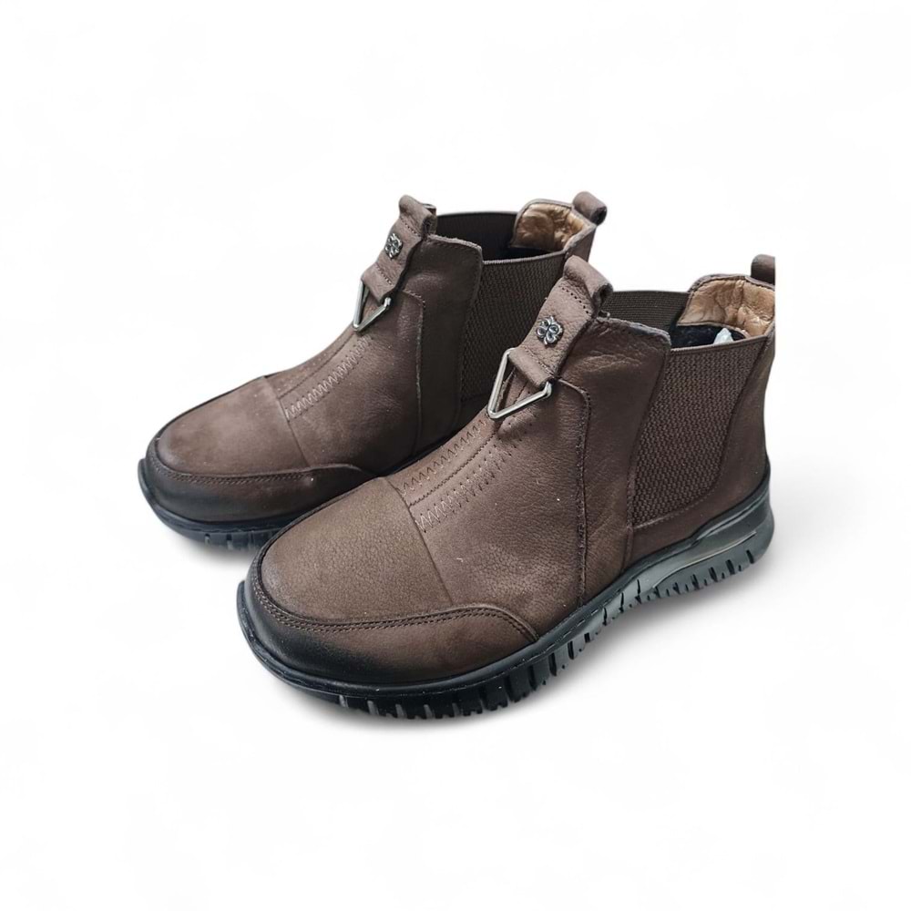 Kadın Günlük Nubuk Deri Bot 1453K - Kahve - 37