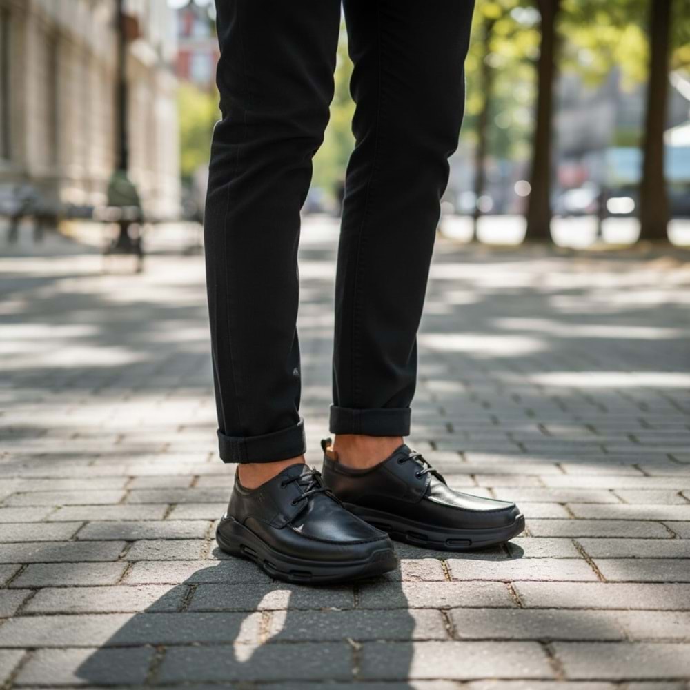 Erkek Deri Casual Günlük Ayakkabı 21395S1 - Siyah - 40