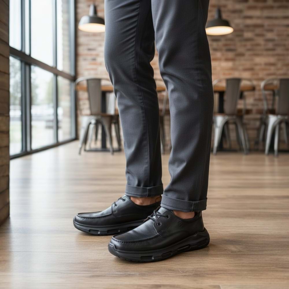 Erkek Deri Casual Günlük Ayakkabı 21395S1 - Siyah - 40