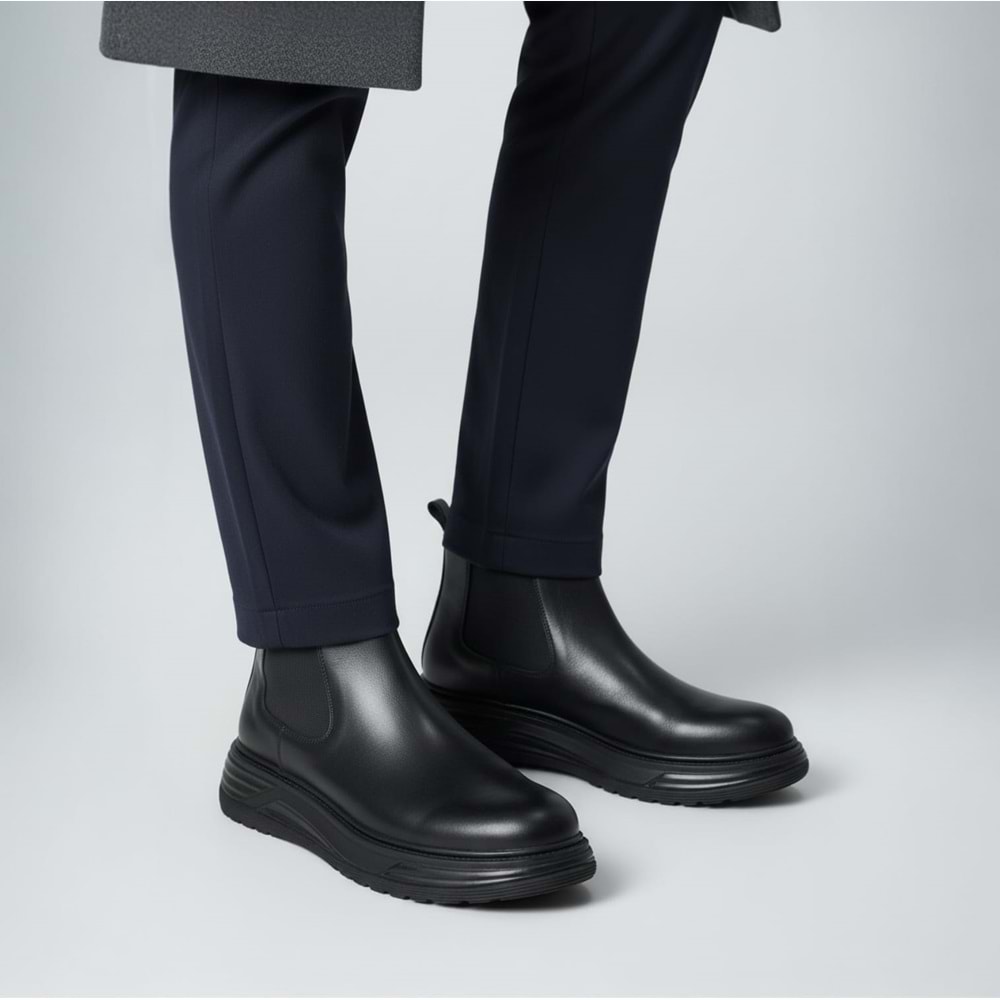 Erkek Deri Casual Bot 20001 - Siyah - 42