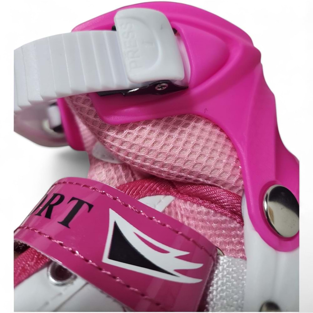 Işıklı Ayarlanabilir Kız Çocuk Pateni 465 - Pembe - 31/34