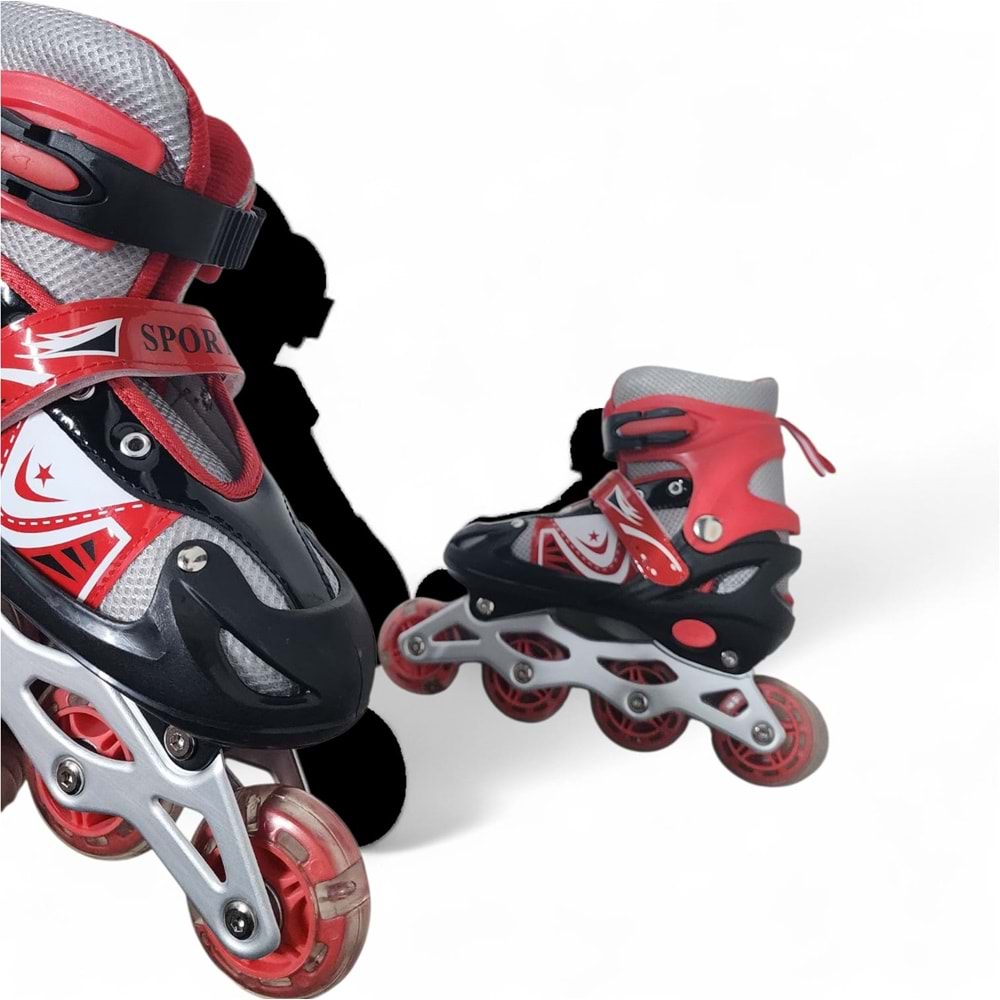 Işıklı Ayarlanabilir Erkek Çocuk Pateni 464 - Siyah - 35/38