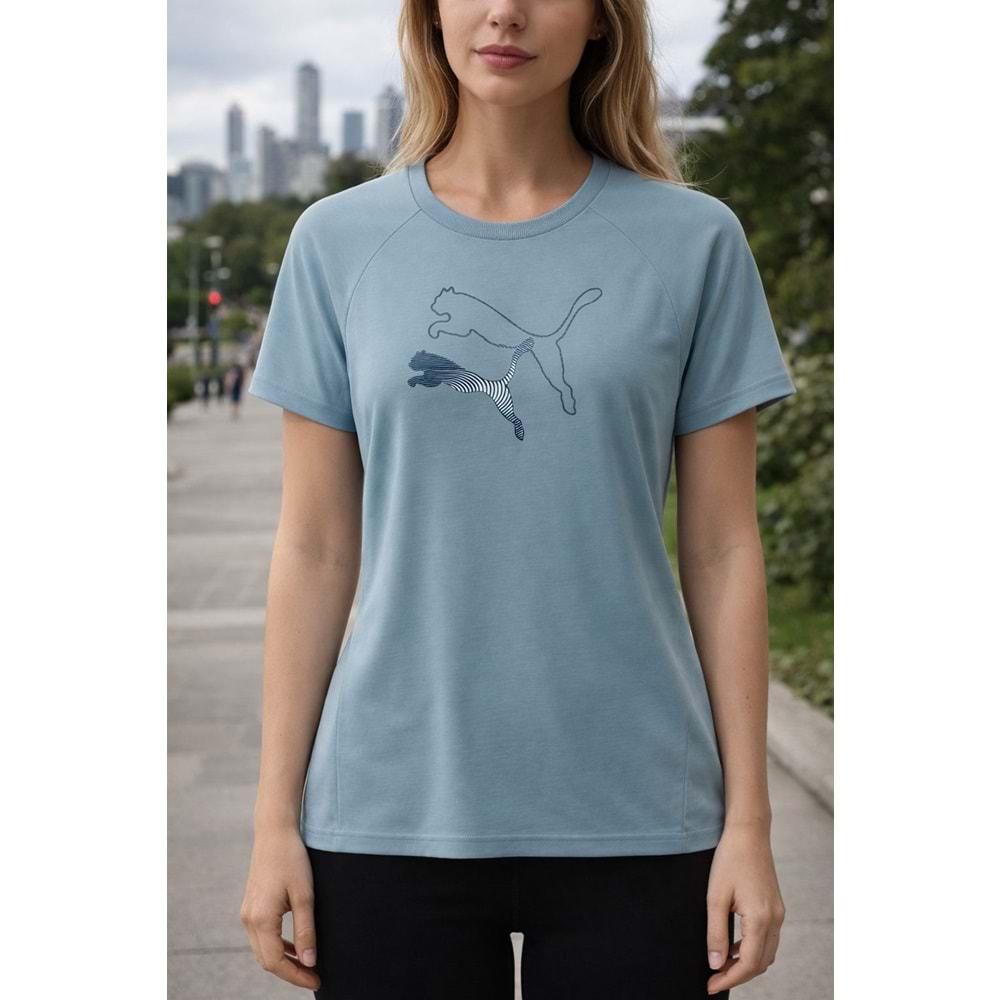 Puma Evostripe Graphic Tee Tshirt 69189647 - Mavi - XS