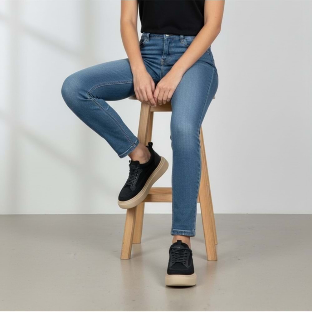 Kadın Premium Comfort Spor Ayakkabı 5038S - Siyah - 39