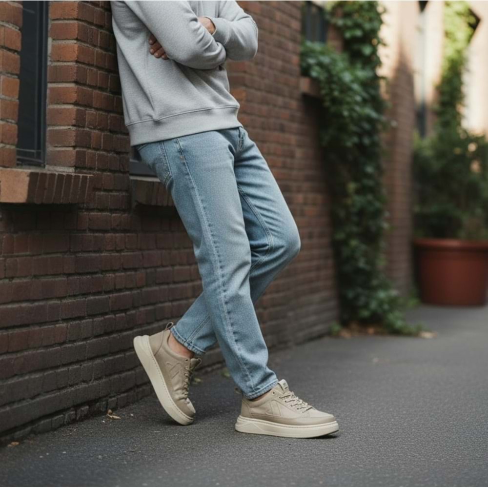 Erkek Rahat Taban Günlük Spor Ayakkabı 5012B - Bej - 41