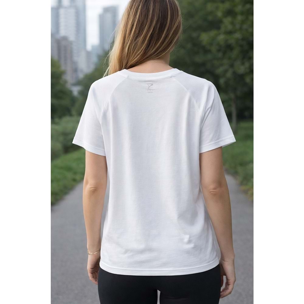 Puma Evostripe Graphic Tee Unisex Tshirt 69189602 - Beyaz - S