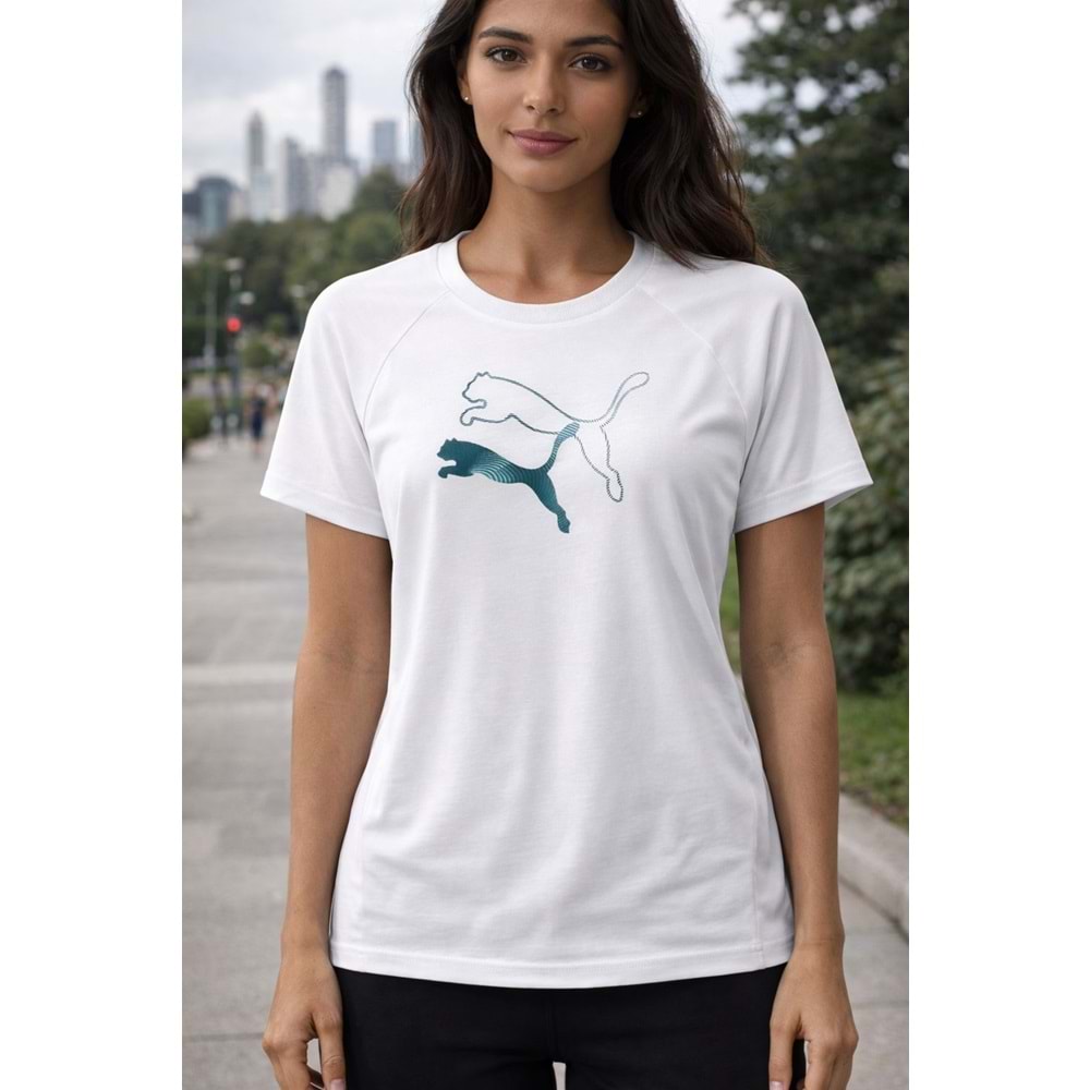 Puma Evostripe Graphic Tee Unisex Tshirt 69189602 - Beyaz - S