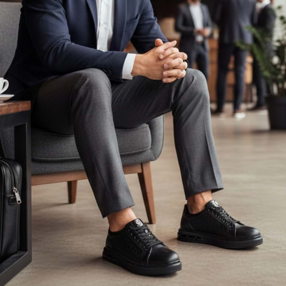 Bulldozer Erkek Deri Comfort Günlük Ayakkabı 261251 - Siyah - 42