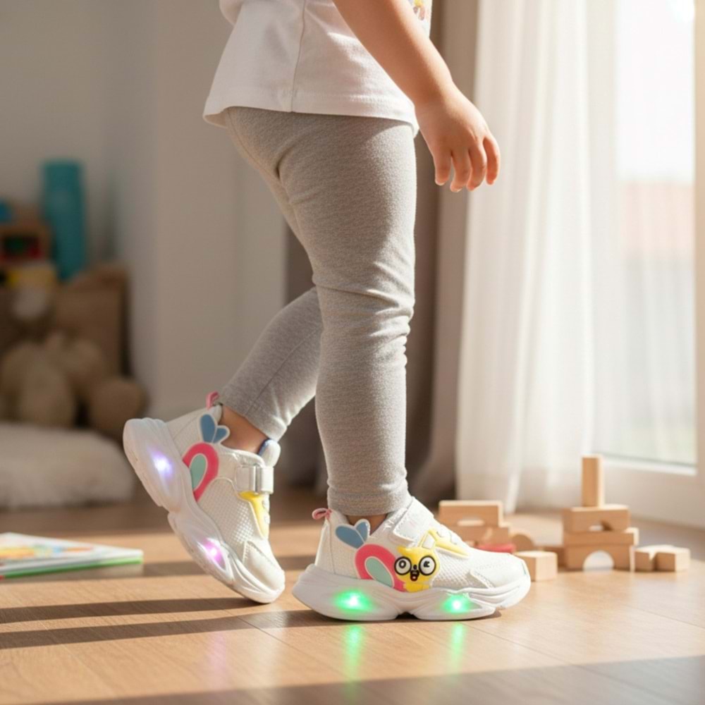 M.P Çocuk Işıklı Spor Ayakkabı 3435 - Beyaz - 27