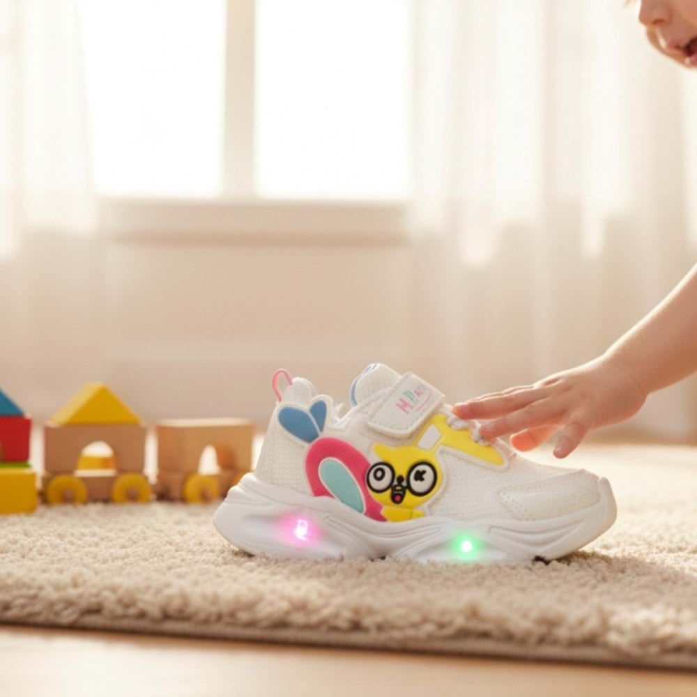 M.P Çocuk Işıklı Spor Ayakkabı 3435 - Beyaz - 30