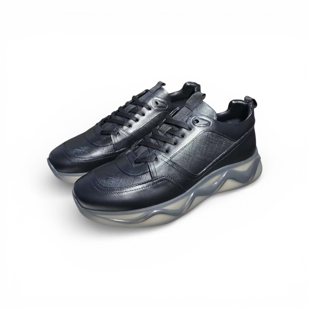 Marcomen Erkek Deri Casual Günlük Ayakkabı 23390SB - Siyah - 42