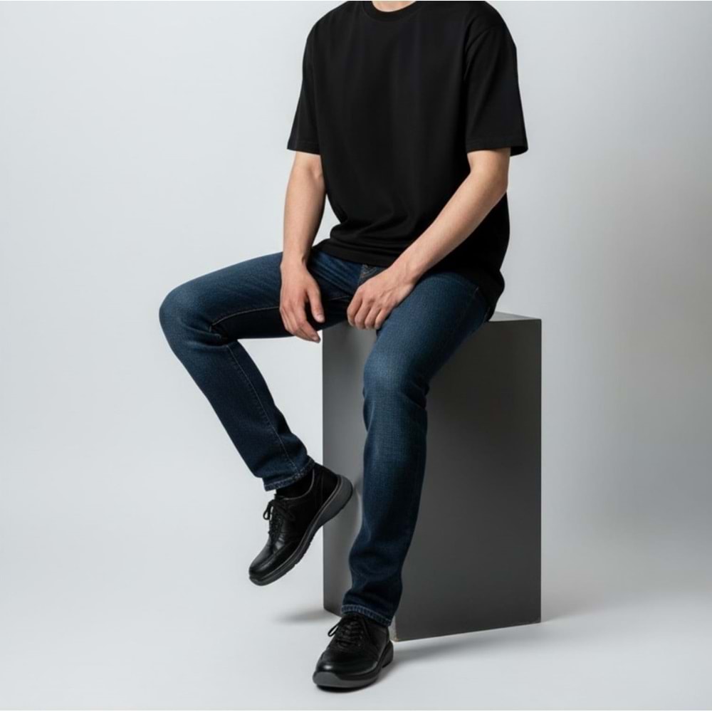 Erkek Deri Comfort Günlük Ayakkabı 23371 - Siyah - 40