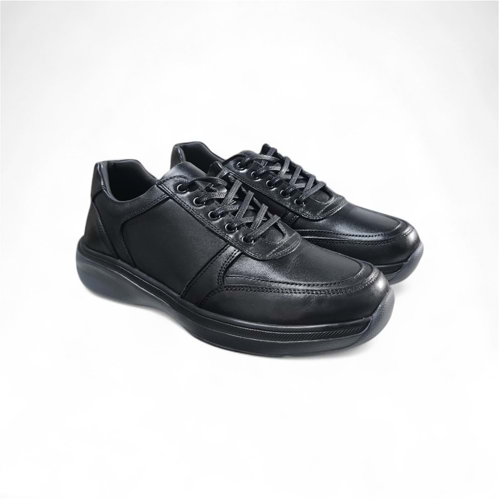 Erkek Deri Comfort Günlük Ayakkabı 23371 - Siyah - 42