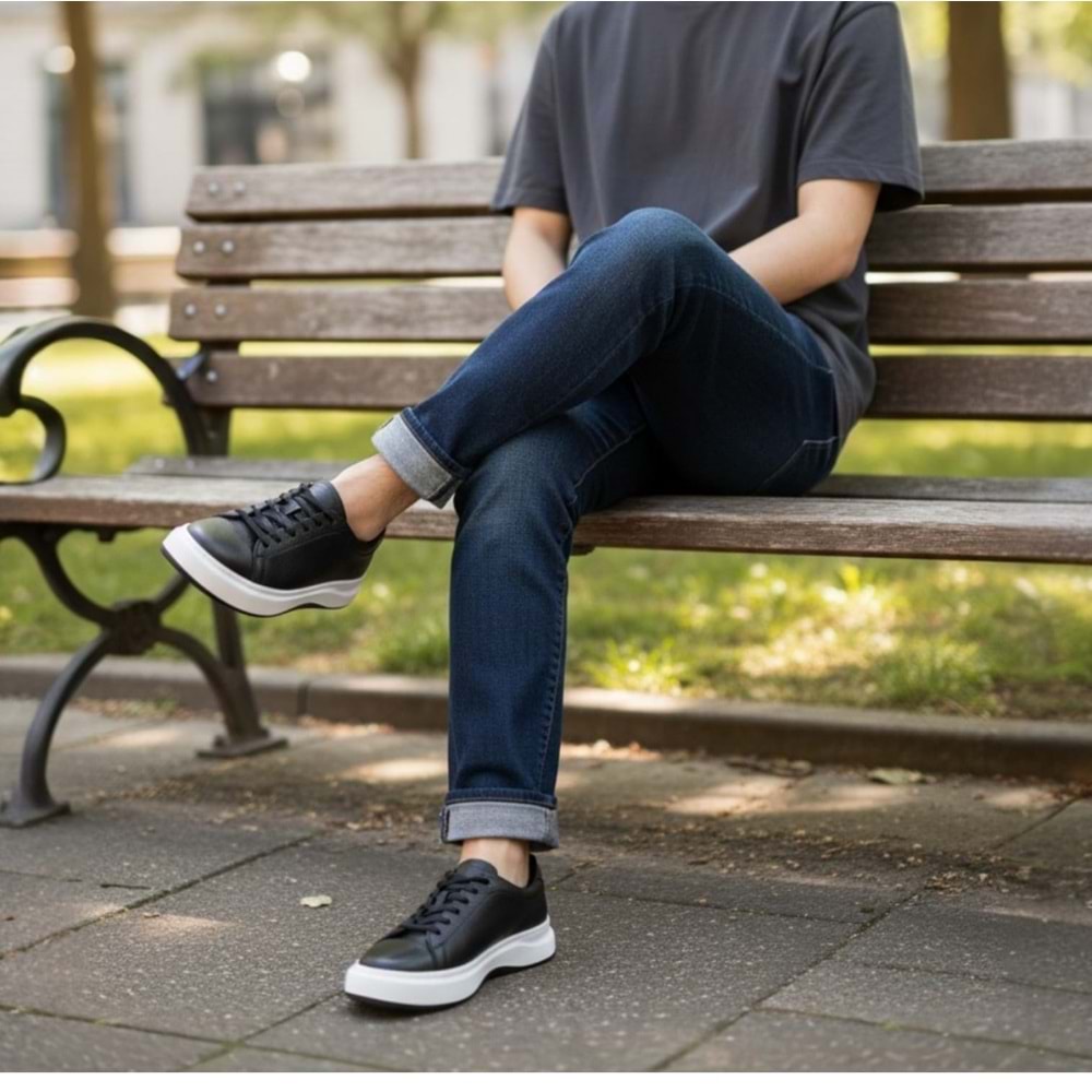 Nordhan Erkek Deri Casual Premium SC-1616S - Siyah - 40