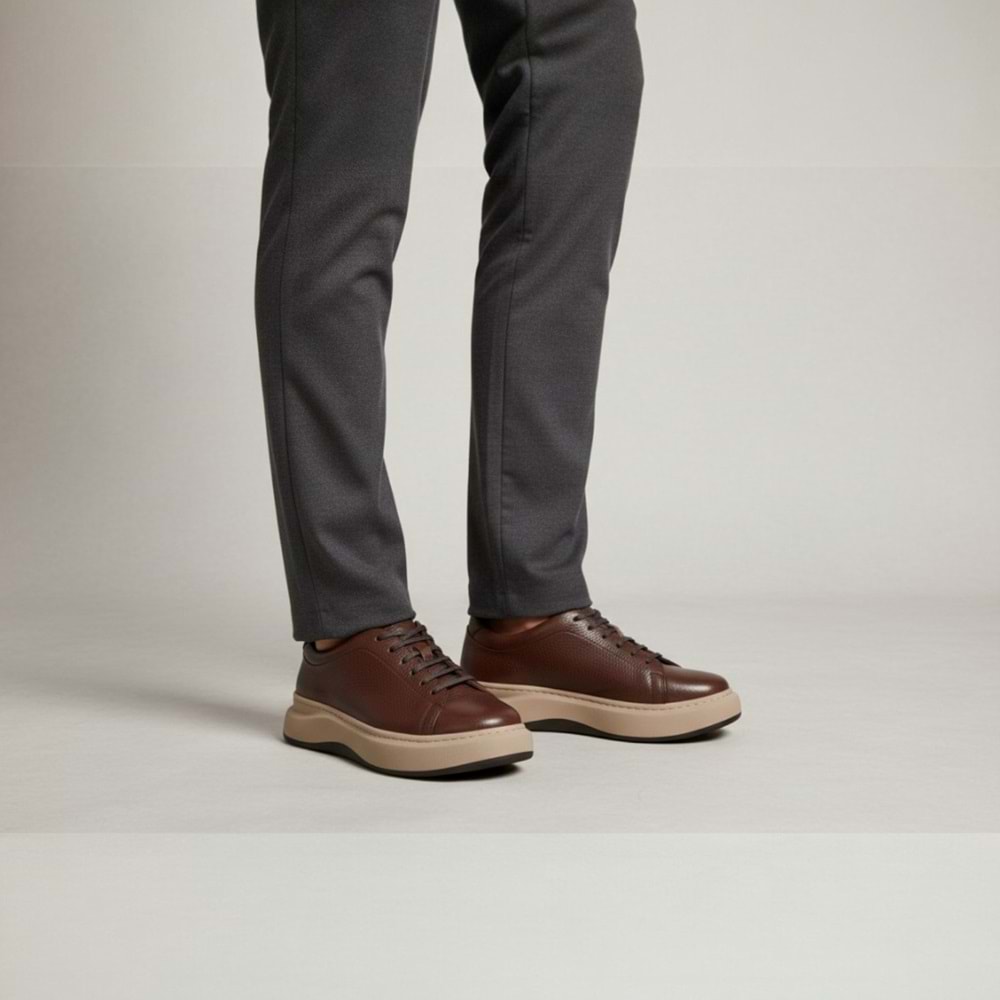 Nordhan Erkek Deri Casual Premium KC-1616 - Kahve - 42