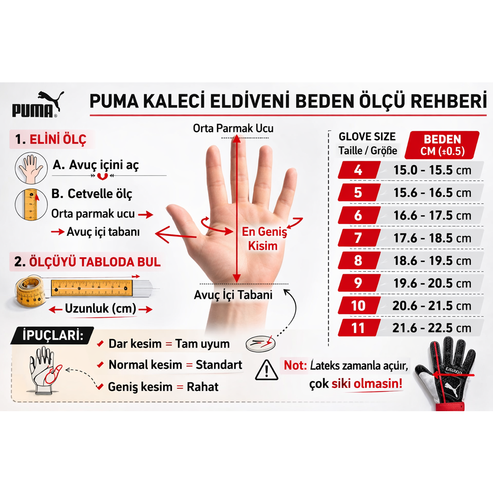 Puma Future Play NC Kaleci Eldiveni 04212501 - Kırmızı - 8