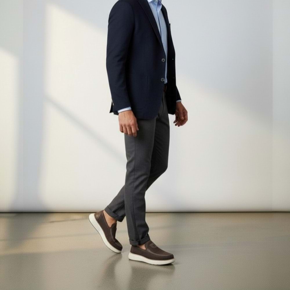 Erkek Triko Eva Günlük Ayakkabı K-504026 - Kahve - 41