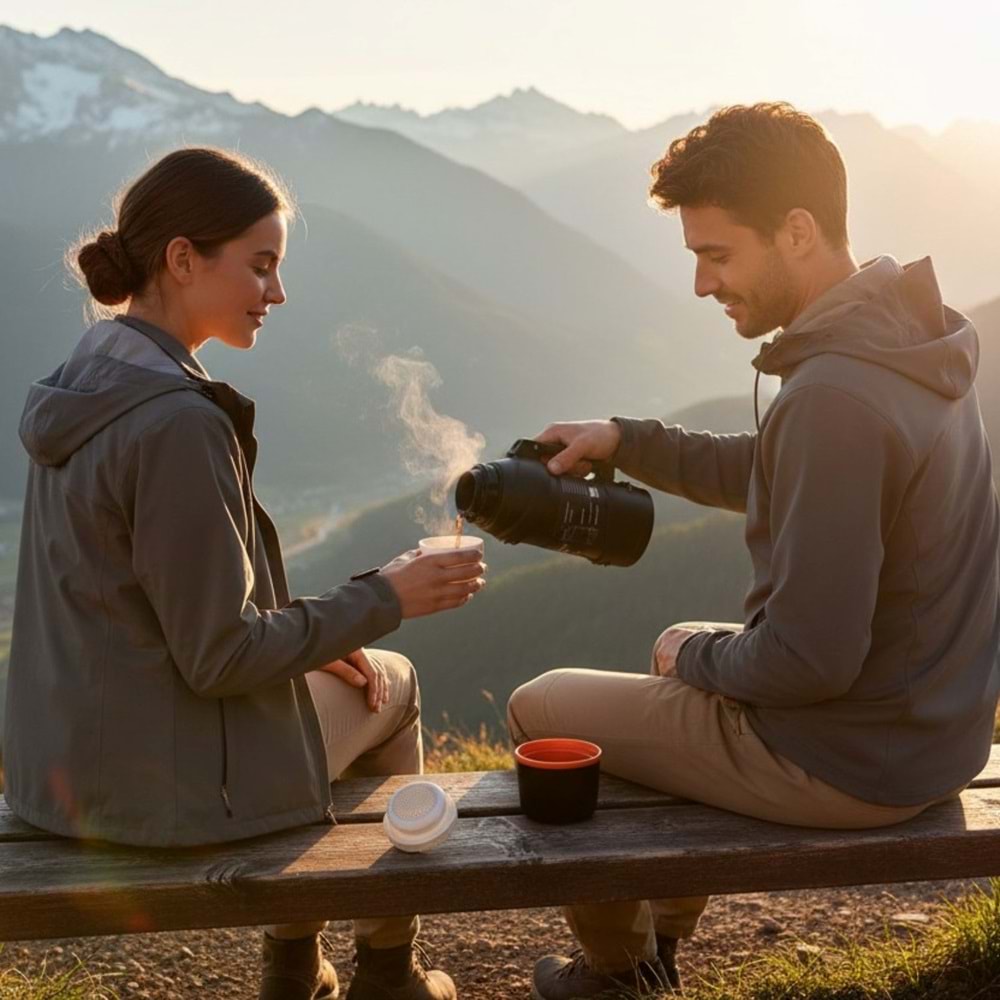 Humtto Travel Pot Paslanmaz Çelik 1600 ML Termos HB202417 - Haki - 1600ML