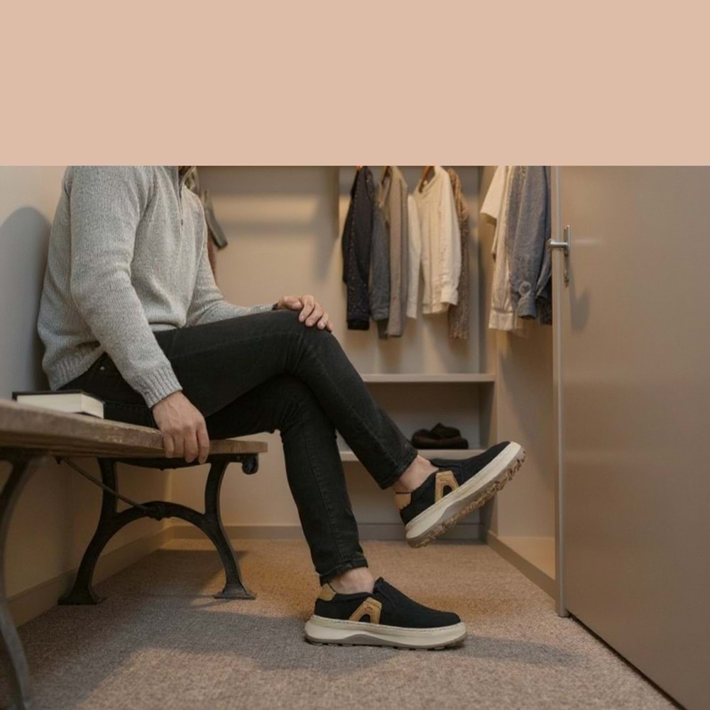Erkek Eva Comfort Triko Ayakkabı 5035 - Siyah - 41