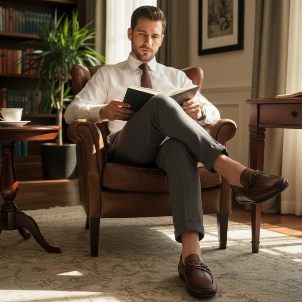 Erkek Deri Casual Ayakkabı 2000 - Kahve - 41