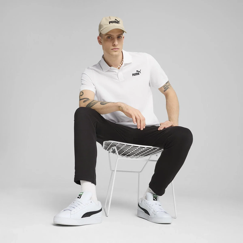 Puma Ess No.1 Logo Erkek Günlük Polo Yaka T-Shirt 682552 02 - Beyaz - XXL